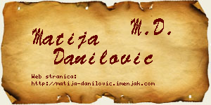 Matija Danilović vizit kartica